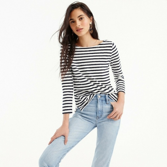 J. Crew Tops - J. Crew Striped Boatneck Tee
